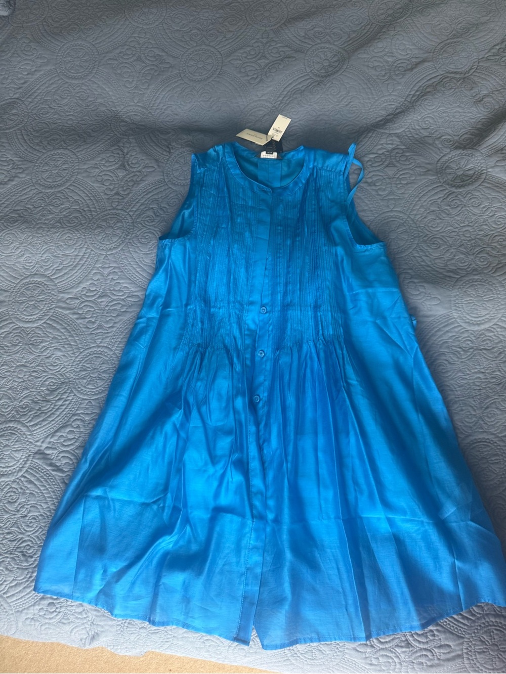 Banana Republic Girls' Sleeveless Button-Front Dress in Bright Blue